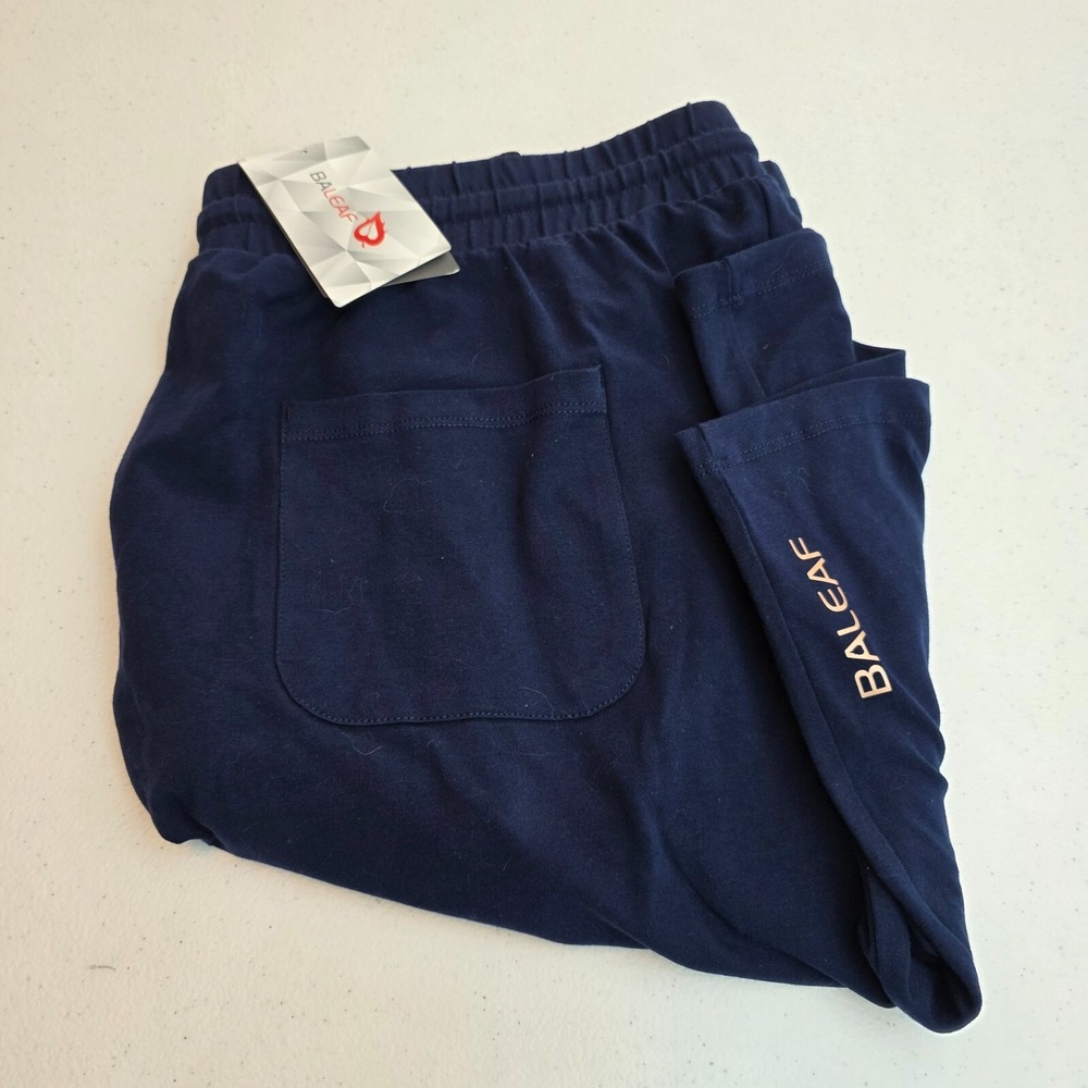 Baleaf Shorts Mens 2XL Navy Pockets Stretch Running‎ Gym